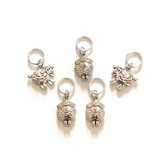 Sheep Stitch Markers Knitting Metal Ring Set Gifts for Knitters Notions - Picture 3 of 4
